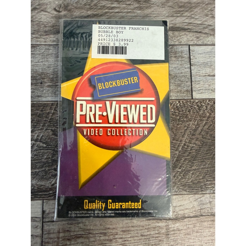 Bubble Boy VHS 2003‎ Blockbuster Pre-Viewed Edition Sealed Untested Rare